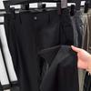 Calça Longa Casual Solta de Seda de Gelo para Homens 2025 Novo Estilo de Verão Cintura Semi-Elástica Calça Reta Calça de Ar Condicionado Fresca e Alta Elasticidade