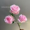Flor artificial de casamento 3 Flor artificial Anna Rose decoração suave salão de casamento arranjo de flores cor gradiente planta verde biônica