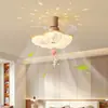 Luz de ventilador usada con efecto de atardecer de burbujas y cielo estrellado para uso doméstico en sala de estar y dormitorio, luz de ventilador integrada de lujo ligero para comedor, modelo nuevo