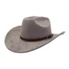 Aliexpress Amazon Sombrero de Caballero con Ala de 9cm Sombrero Jazz Sombrero de Ala Ancha Sombrero Vaquero Suave de Gamuza