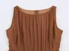 Vestido de verano sin mangas de textura marrón estilo europeo y americano para mujer 2026 10841