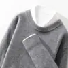 Suéter Grueso de Punto de Siete Agujas para Hombre con Cuello Redondo, Tejido de Lana Pesada, Camiseta Básica de Manga Larga para Otoño e Invierno, Nuevo