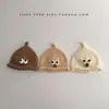 Chapéu de Bebê Coreano Ins Outono e Inverno Quente Tricotado Chapéu de Chupeta para Bebê Menino e Menina Meses Pequenos Chapéu de Lã à Prova de Vento