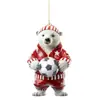 2025 Cruzamento de Fronteiras Natal Acrílico Plano Fofo Urso Polar Pingente para Carro Decoração de Cena de Natal Pingente