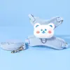 Coleira de gato de desenho animado, corda de passeio para gato ajustável, arnês de gato fofo para uso externo, projetado para não apertar o pescoço