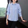 Camisa de manga larga de moda para madres de mediana edad y mayores, nueva camisa de primavera 2025 para mujer, top informal de moda para viajeros