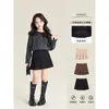 Falda para Niña Amybaby Otoño 2024 Nueva Falda de Color Sólido Versátil Estilo Academia Americana Falda Línea A
