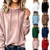 Otoño/Invierno 2026 Transfronterizo Europeo y Americano Amazon Nuevo Sudadera con Capucha y Cordón Terciopelo Coreano Color Sólido Manga Larga Top para Mujer