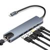 Estación de acoplamiento TypeC 8 en 1, puerto USB a red, lector de tarjetas de red de 100 MB, concentrador de cable de red multifunción
