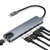 Estación de acoplamiento multifunción 10 en 1 tipo C a HDMI, puerto de red RJ45 de 100 m, base de expansión para portátil