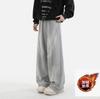 Calça Casual Pesada Estilo Americano Masculina Inverno Forrada com Fleece Espessada Design Cleanfit Calça Swept Solta Dose Longa Calça