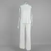 Conjunto de Chaleco y Pantalón Largo Transfronterizo Estilo Europeo y Americano Primavera/Verano 2026 Nuevo Ropa de Casa para Mujer Chaleco sin Mangas Pantalón de Pierna Ancha Conjunto Casual