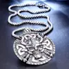 Joias de comércio exterior atacado aço inoxidável caveira Viking pingente masculino pingente de aço titânio colar