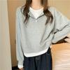 Sudadera de dos piezas con estampado de fuego transfronterizo para mujer, de algodón fino, holgada, estilo coreano, con diseño de nicho, para primavera y otoño
