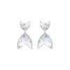 Nuevos aretes de cristal de cola de pez 2024 aretes de temperamento para vacaciones de verano aretes de nicho de diseño único viento frío