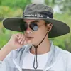 Sombrero de Sol Chal de Ala Ancha de Verano para Hombres, Protección Solar para Exteriores, Sombrero para Montañismo y Pesca, Sombrero de Pescador Coreano Casual Impermeable de Secado Rápido