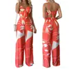 Mono de Moda Elegante para Mujer, Cruzado Europeo y Americano, Nuevo Otoño 2026, con Estampado, Cuello en V, sin Mangas, Pierna Recta