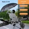Suporte de Celular para Veículo Elétrico com Guarda-chuva Pequeno, à Prova de Choque e Chuva para Moto, Bicicleta, Carro a Bateria, Suporte de Navegação para Delivery