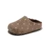 Sapatos Birkenstock Muller Suede Macio Solado Macio Feminino 2026 Chegada Nova Outono Slip-on Antiderrapante Poá Bico Fechado Meio Chinelo