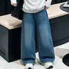 Conjunto de Sudadera Falso de Dos Piezas con Mangas Largas para Niñas Otoño 2026 Nuevo Estilo Ropa para Niñas Medianas y Grandes Conjunto de Dos Piezas de Jeans