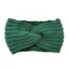 Faixa de cabelo larga coreana de alta qualidade, de tricô, para esportes, yoga, feminina, acessórios de cabelo, 19 cores, faixa de cabelo de lã cruzada