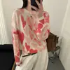 Suéter de punto jacquard con estampado de corazones para mujer, nueva colección otoño/invierno 2026, diseño estilo coreano, top de punto holgado y suave