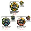 Letreros de Hojalata Personalizados Estilo Retro Americano Transfronterizos, Diseños de Plantas y Florales con Forma de Disco de Vinilo, Diversas Decoraciones Colgantes de Videojuegos y eSports