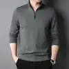 Camiseta casual de moda para hombre con cremallera y cuello alto, manga larga, nueva colección Primavera 2026, suéter holgado para hombre