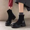 Botas Martin para conquistar la calle zapatos de mujer 2026 Otoño/Invierno súper bonitas adelgazantes tacón medio súper calientes botas elásticas botines cortos botas de mujer de una sola pieza