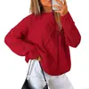 Nuevo suéter pullover holgado de punto trenzado estilo europeo y americano de Amazon para mujer, cuello redondo, color liso, manga larga, suéter casual