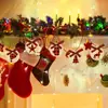 Nueva decoración de árbol de Navidad grabado láser colgante redondo decoración navideña para el hogar etiqueta de viruta de madera DIY