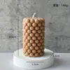 Vela Perfumada Cilíndrica Europea Casual Atmósfera Muebles Creativos para el Hogar Vela Pilar Marrón Arte Geométrico
