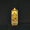 1*3 Ocho Grandes Budas Guardianes de la Vida Zha Ji Manjushri Mahasthamaprapta Wuye Zorro Inmortal Acero de Titanio Colgante Tangka Pequeña Barra de Oro