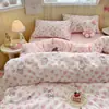 Funda de edredón Clase A una pieza 180x200x230 gasa de doble capa 150 juego de tres-cuatro piezas para dormitorio de estudiante sábana bajera ultra suave para dormir sin ropa