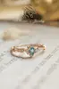 Estilo Japonés Fresco Retro Diseño de Tallado Bzilu Lujo Ligero Topacio Azul Londres Natural Anillo Mismo Estilo Estilo Mujer