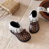 2026 Novas Botas de Cano Curto com Poá e Renda para Bebês Meninas Outono Solado Macio Botas Individuais Moda Botas Martin para Crianças Pequenas