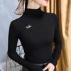 Outono e Inverno Novo Camisa Base de Veludo Alemão Estilo Ocidental Feminino Camisa Interna Aveludada Australiana Espessa Top Europeu