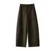 Pantalones cropped curvos de moda versátiles hechos a medida para mujer, nuevo estilo otoño 2026, de cintura alta, adelgazantes, de pierna recta, aptos para petite, de pierna ancha