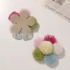 Outono e Inverno Fofo Macio Colorido Pelúcia Bola de Pelo Flores DIY Faixa de Cabeça Macio Fofo Círculo de Cabelo com Bola Acessórios de Roupa
