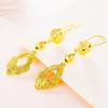 Aretes al por mayor con borla retro chapados en oro para mujer, aretes largos con borla de hoja dorada, aretes para mujer