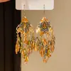 Brincos de Franja de Cristal de Resina com Diamantes em Formato de Diamante Acessório de Luxo Gancho de Orelha de Alta Qualidade Moda Personalizada Brincos Versáteis para Mulheres