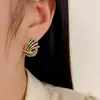 Brincos de Agulha de Prata 925 com Listra Preta e Design Totalmente em Diamante, Estilo Novo Tendência e Único, Popular Online, Exquisitos e Estilosos