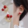 Pendientes de plata S925 con doble aro y perlas de Dongdaemun de Corea del Sur, elegantes y sencillos, combinables con todo, para mujer, con dos usos.