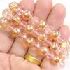 Pulsera de Cristal Rosa con Cuentas Ámbar de Cristal Amarillo 8mm Pulsera de Moda Coreana para Hombres y Mujeres