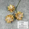Flores artificiales de crisantemo de tres cabezas personalizadas para decoración de sala de estar en casa, ramos de boda, accesorios de paisajismo, flores falsas para comercio transfronterizo