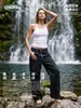Pantalones vaqueros retro de alta gama para mujer CKX, ropa para hombre transfronteriza europea y americana, vaqueros casuales rectos de pierna ancha con múltiples botones para hombre