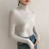 Tejido de Cachemira de Cuello Alto Slim para Mujer, Jersey Slim, Tejido de Punto Otoño e Invierno, Nuevo Estilo con Tejido de Punto Entallado y Elegante para Llevar Debajo