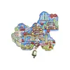 Imanes de Nevera Metálicos Repujados de Monumentos de Ciudad Mapa de Rutas Nacionales Tendencia Nacional Imanes de Nevera Souvenirs Estilo Chino Imanes de Nevera en Stock