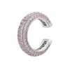 Joia com fivela de pérola microincrustada com diamante colorido clipe de osso da orelha zircônia colorida brincos de clipe de orelha simples cobre banhado a ouro 18K VE131