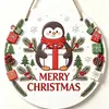 Decorações de rodelas de madeira de Natal transfronteiriças com grafite, Enfeites de parede e porta de Natal para casa, Decorações de árvore de Natal de madeira